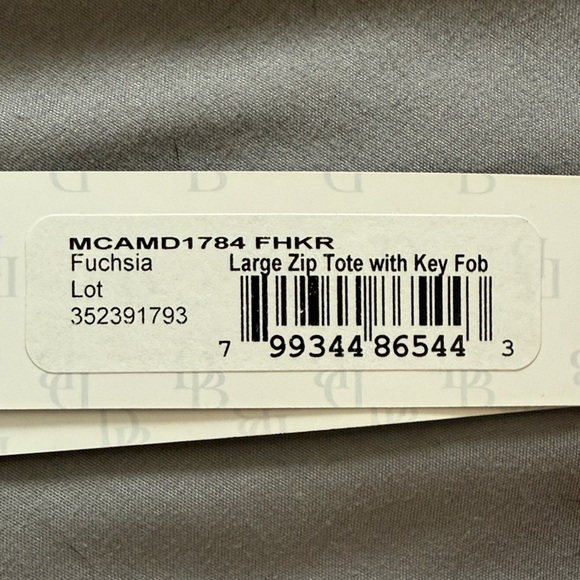 Brand New with tags Dooney & Bourke Fuchsia Tote with Brown Straps - Picture 7 of 7